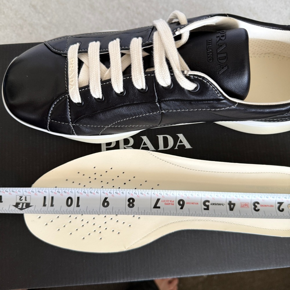 Prada re-edition Men's Black Nappa Leather Sneakers Shoes 2EE429, Size UK 11 - Picture 11 of 16